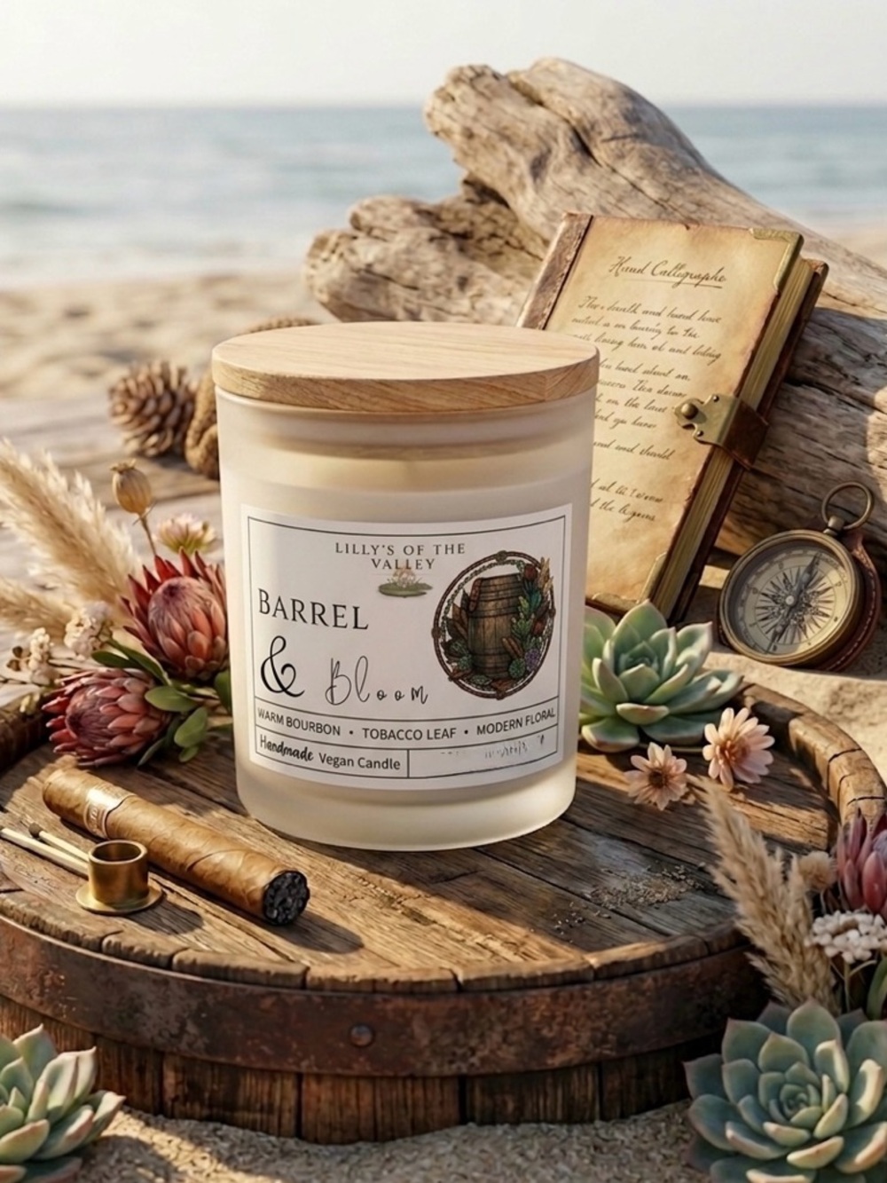 Barrel & Bloom Luxurious Coconut Apricot Soy (Ceda Serica) Wax Candle